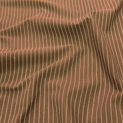 Woven Striped Cotton TISLA Hazelnut / White